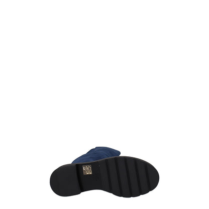 Stuart Weitzman, blaue Overknee-Stiefel aus Leder