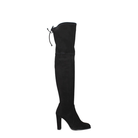 Stuart Weitzman Overknee-Stiefel aus schwarzem Leder