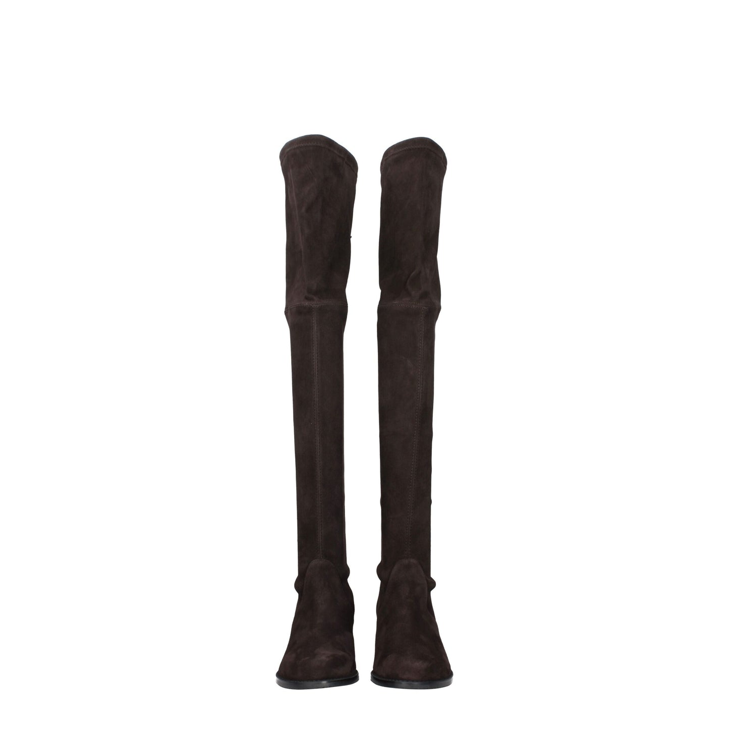Stuart Weitzman Overknee-Stiefel aus braunem Leder
