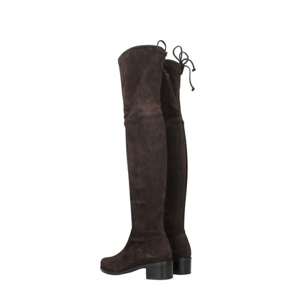 Stuart Weitzman Overknee-Stiefel aus braunem Leder