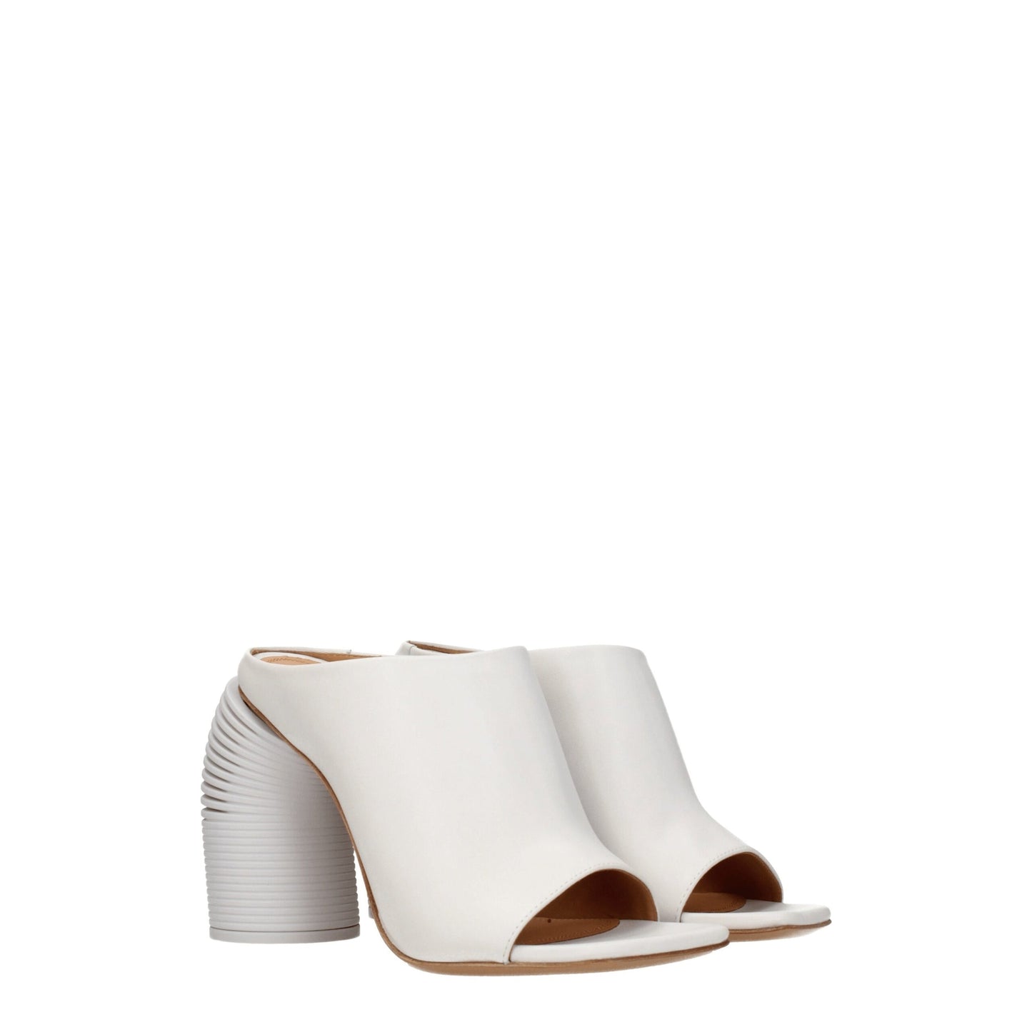 Off-White Plateauschuhe aus weißem Leder
