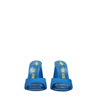 The Attico Hellblaue Satin-Plateausandalen