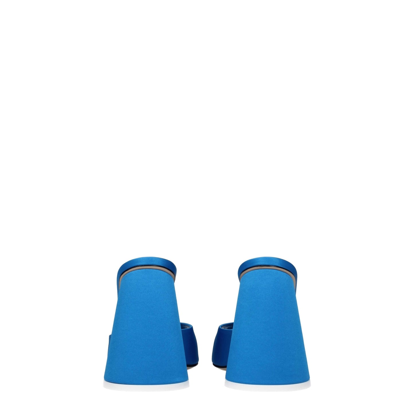 The Attico Hellblaue Satin-Plateausandalen