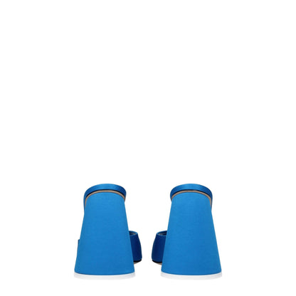 The Attico Hellblaue Satin-Plateausandalen