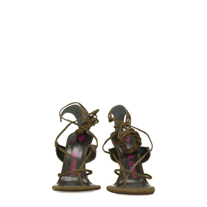 The Attico – Grüne Flip-Flop-Sandalen aus Leder