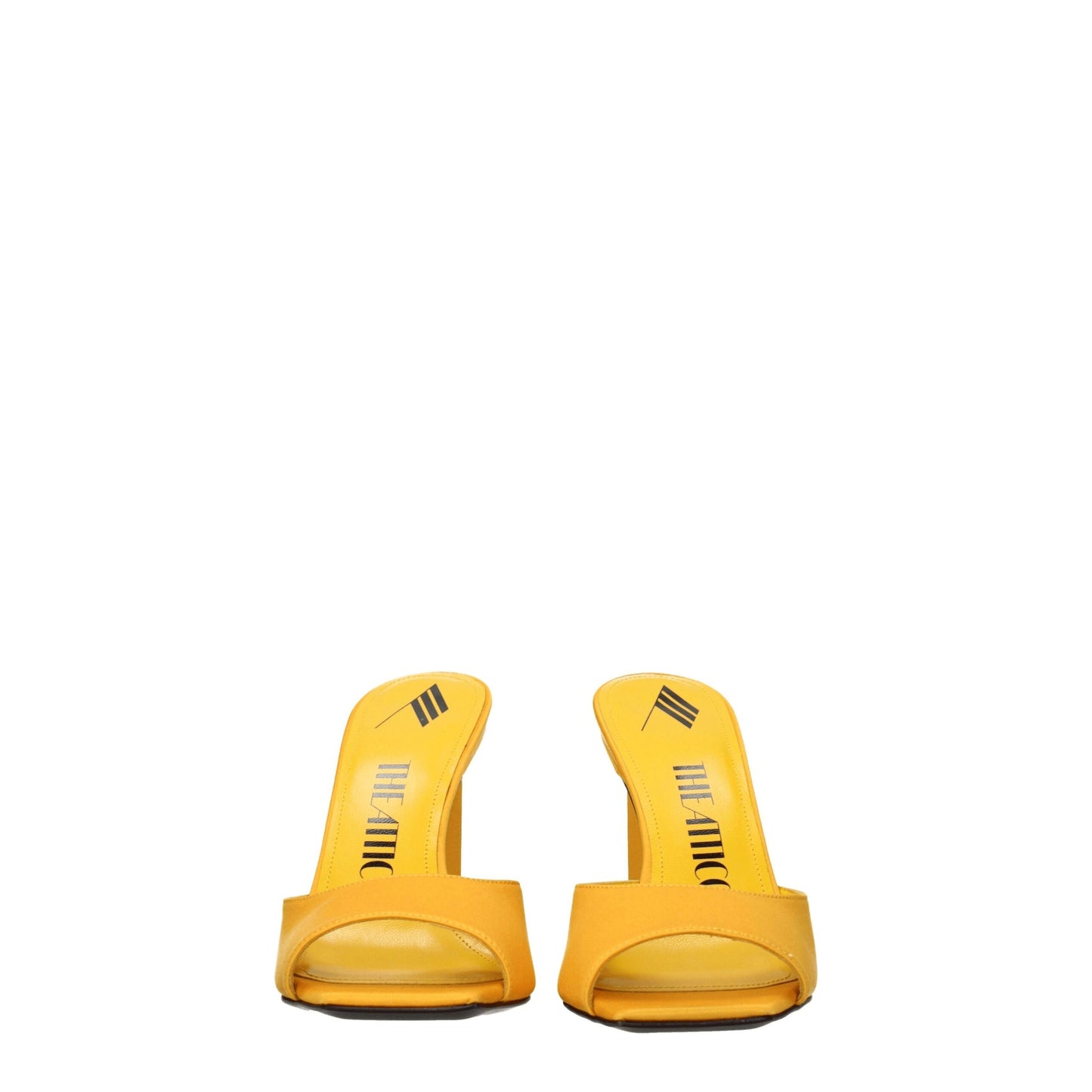 The Attico – Orangefarbene Satin-Sandalen mit Stilettoabsatz