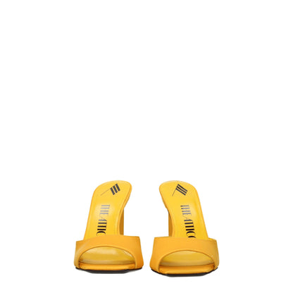 The Attico – Orangefarbene Satin-Sandalen mit Stilettoabsatz