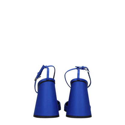 The Attico – Plateauschuhe aus blauem Satin