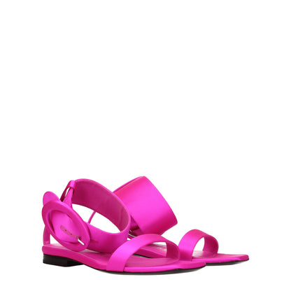 The Attico – Flache Sandalen aus rosa Satin