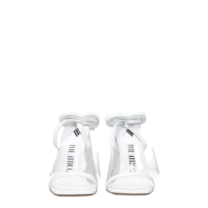 The Attico White Leather Stiletto Heel Sandals