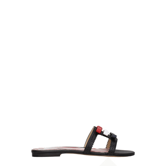 Thom Browne – Schwarze Leder-Slipper-Sandalen