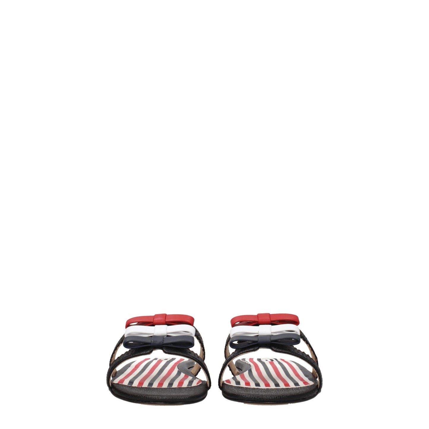 Thom Browne – Schwarze Leder-Slipper-Sandalen