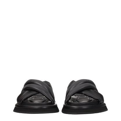 Dolce &amp; Gabbana – Schwarze Leder-Slipper-Sandalen