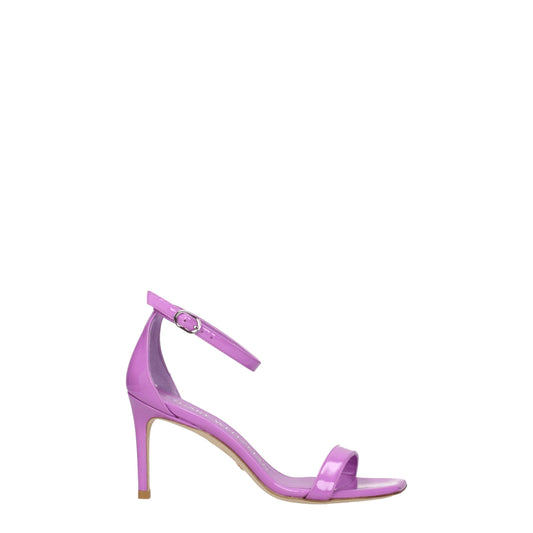 Stuart Weitzman Lila Leder Stiletto Heels Sandalen