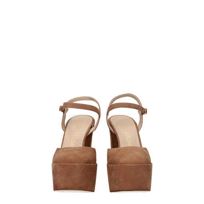 Stuart Weitzman Beige Lederplattformen