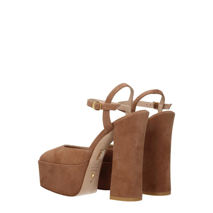 Stuart Weitzman Beige Lederplattformen