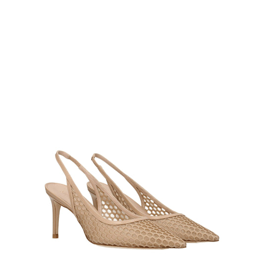 Stuart Weitzman – Beige Pumps aus Leder mit hohem Absatz