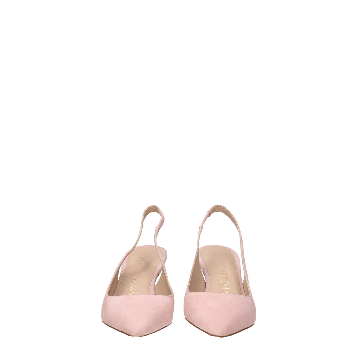 Stuart Weitzman – Pumps aus rosa Leder mit mittelhohem Absatz
