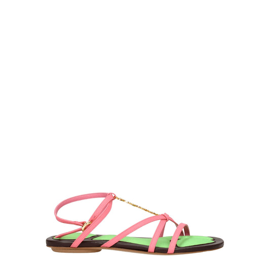Jacquemus – Flache Sandalen aus rosa Leder
