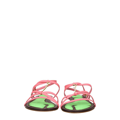 Jacquemus – Flache Sandalen aus rosa Leder