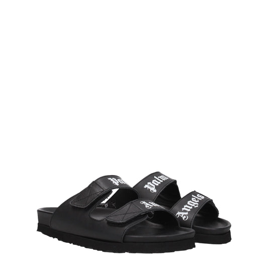 Palm Angels – Flache Sandalen aus schwarzem Leder