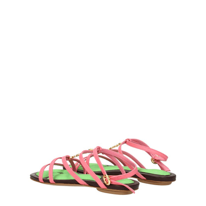 Jacquemus – Flache Sandalen aus rosa Leder