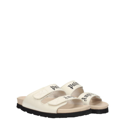 Palm Angels – Flache Sandalen aus beigefarbenem Leder