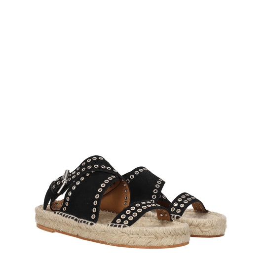 Isabel Marant – Flache Sandalen aus schwarzem Leder