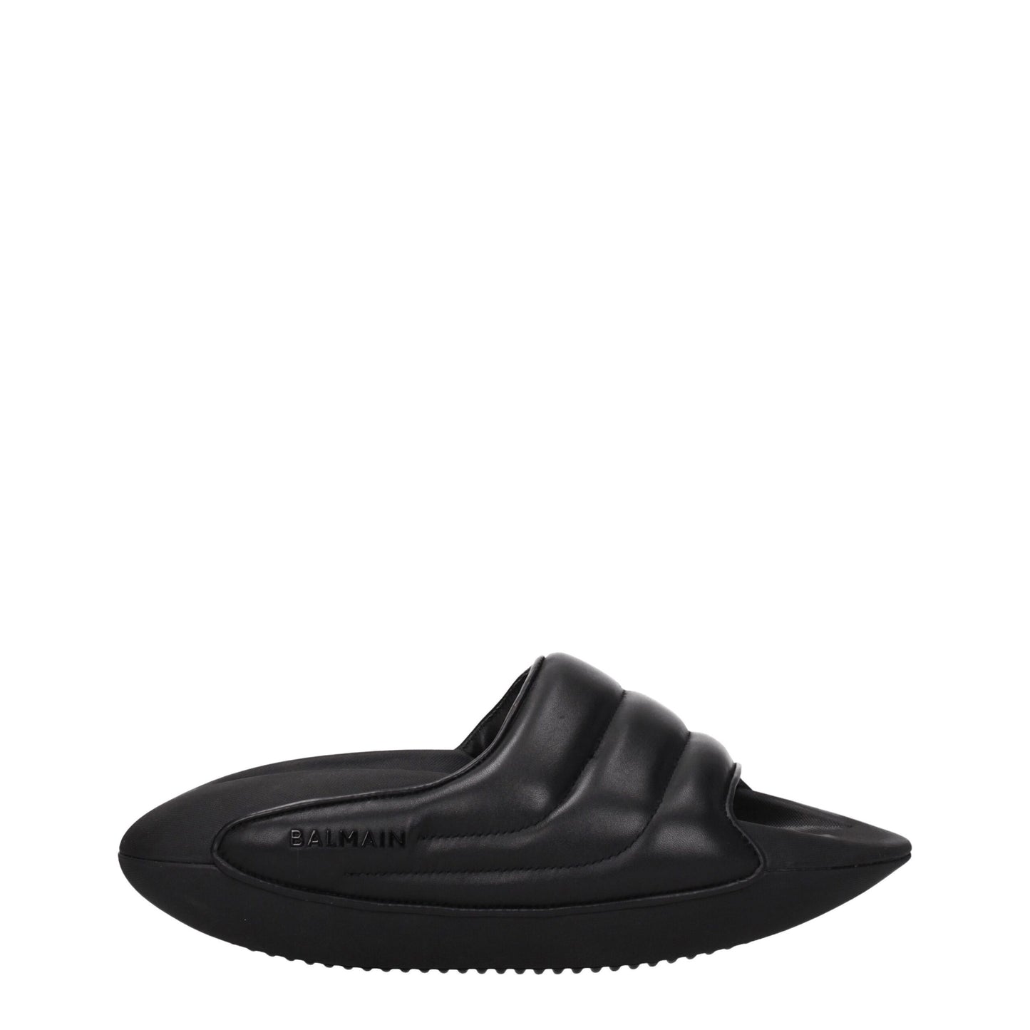 Balmain – Schwarze Slipper-Sandalen aus Leder
