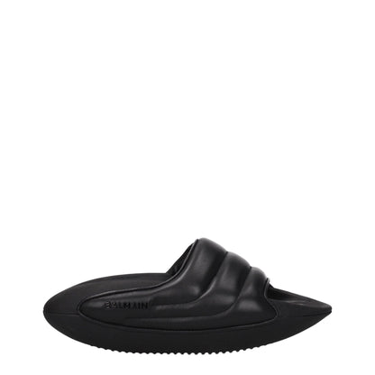 Balmain – Schwarze Slipper-Sandalen aus Leder