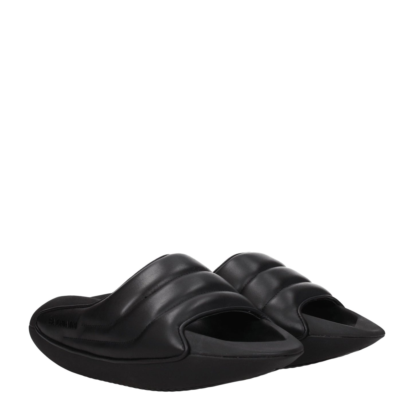 Balmain – Schwarze Slipper-Sandalen aus Leder