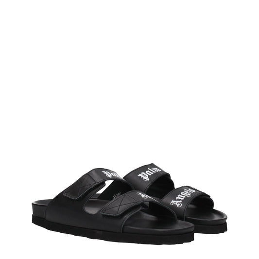 Palm Angels Schwarze Leder-Slipper