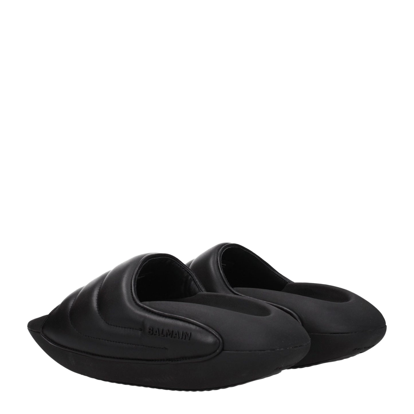 Balmain – Schwarze Slipper-Sandalen aus Leder