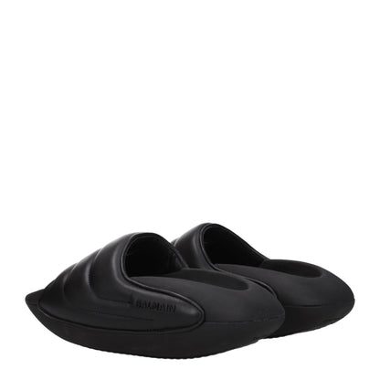Balmain – Schwarze Slipper-Sandalen aus Leder