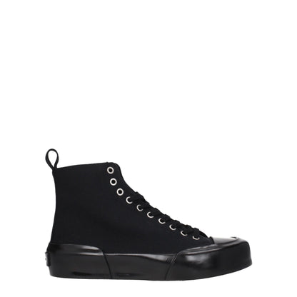 Jil Sander Schwarze Stoff-High-Top-Sneaker