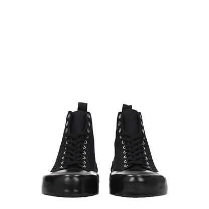 Jil Sander Schwarze Stoff-High-Top-Sneaker