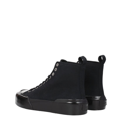 Jil Sander Schwarze Stoff-High-Top-Sneaker