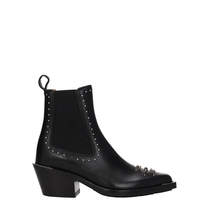 Schwarze Lederstiefeletten von Chloé