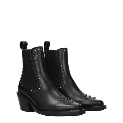Schwarze Lederstiefeletten von Chloé