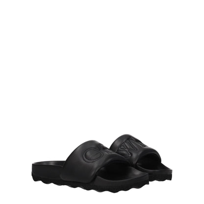 Off-White Leder-Slipper in Schwarz