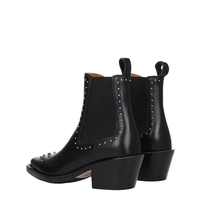 Schwarze Lederstiefeletten von Chloé