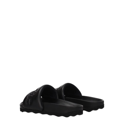 Off-White Leder-Slipper in Schwarz