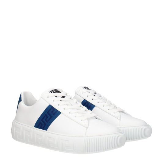 Versace Sneaker aus weißem Leder mit niedrigem Schaft