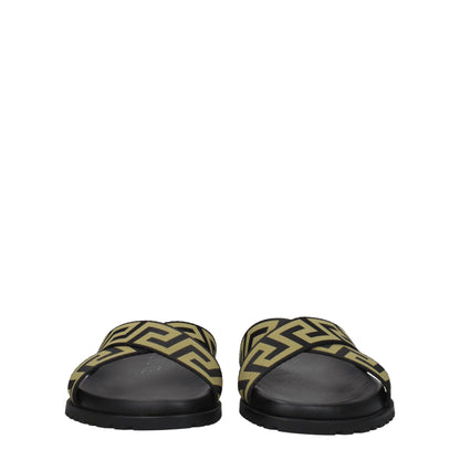 Versace Hausschuhe aus schwarzem Stoff