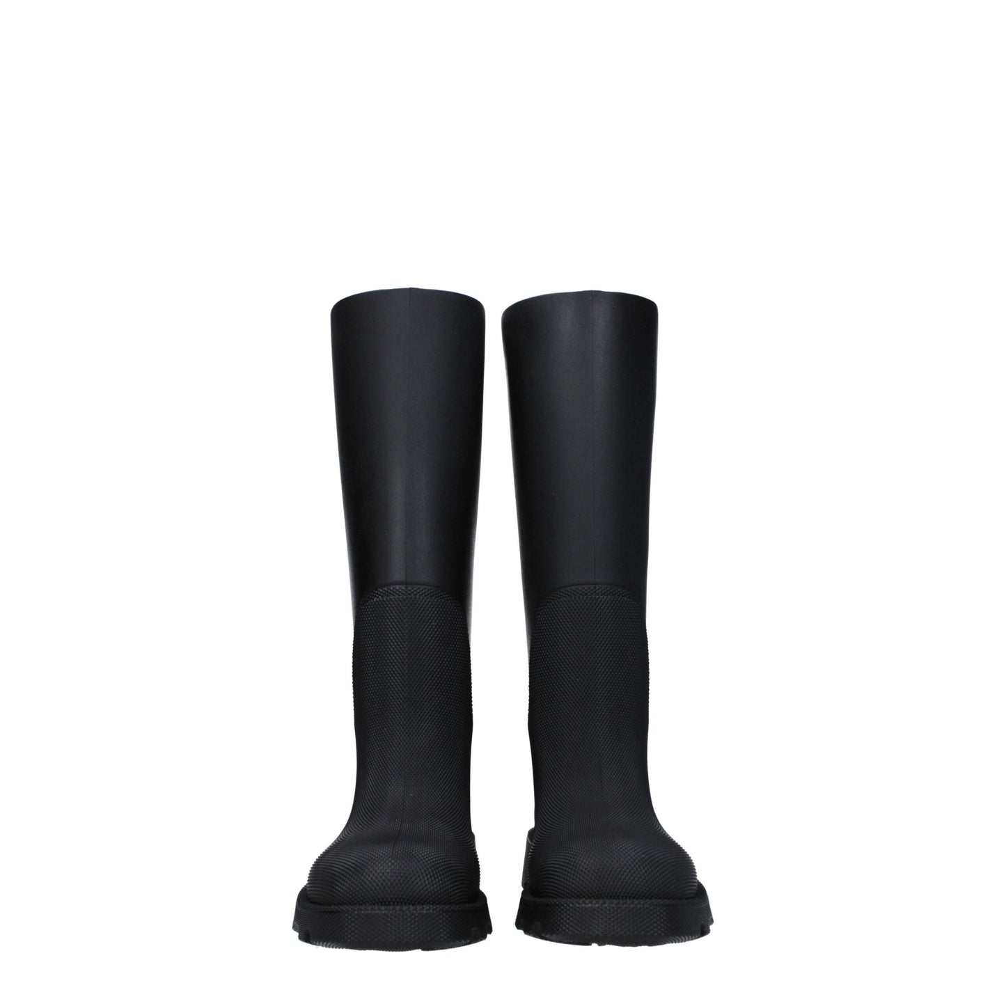 Burberry – Schwarze Gummistiefel aus Baumwolle