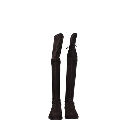 Stuart Weitzman Overknee-Stiefel aus braunem Leder