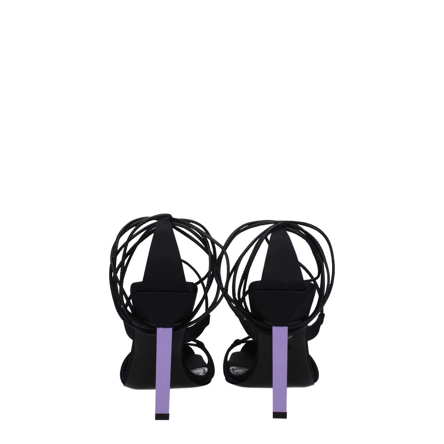 The Attico Sandalen mit Stilettoabsatz aus schwarzem Stoff