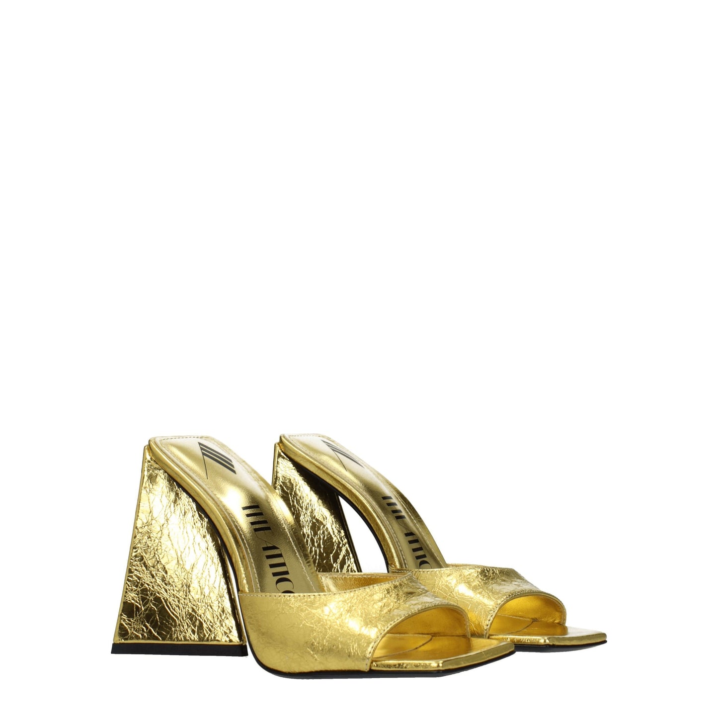 The Attico goldene Leder-Plateausandalen