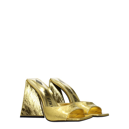 The Attico goldene Leder-Plateausandalen
