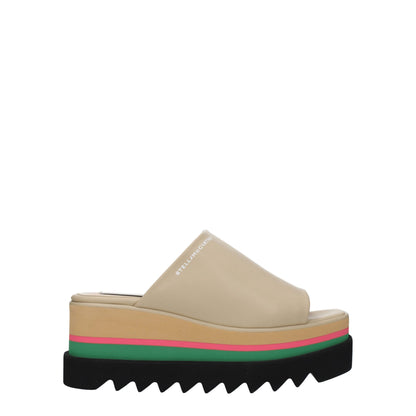 Stella McCartney Leder-Slipper in Beige